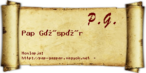 Pap Gáspár névjegykártya