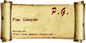 Pap Gáspár névjegykártya